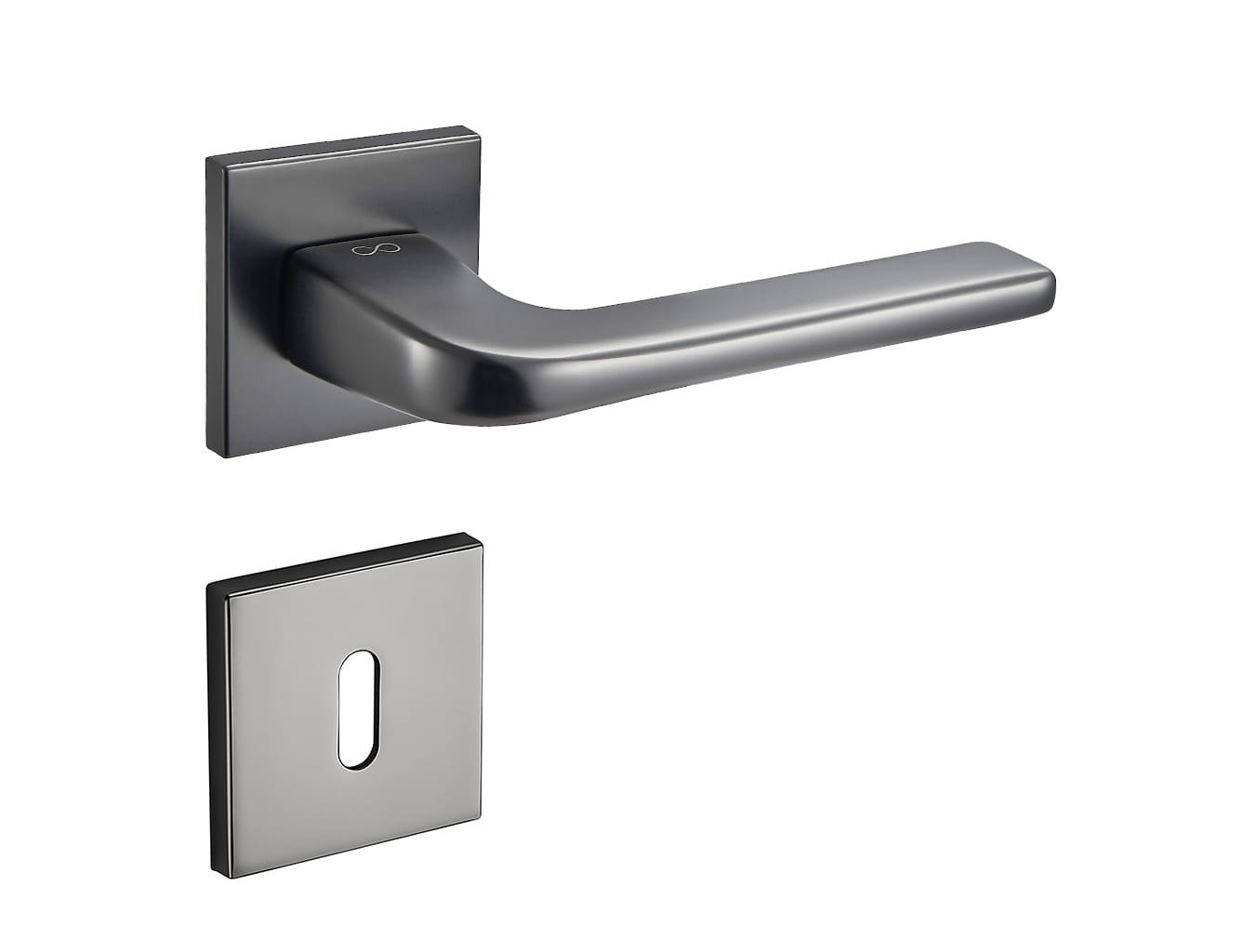 Klamka Solo Fit KSO BN00 rozeta kwadratowa gun-metal Infinity Line z rozetą na klucz