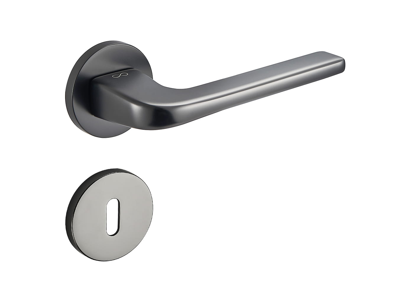 Klamka Solo Fit KSO O BN00 rozeta okrągła gun-metal Infinity Line z rozetą na klucz