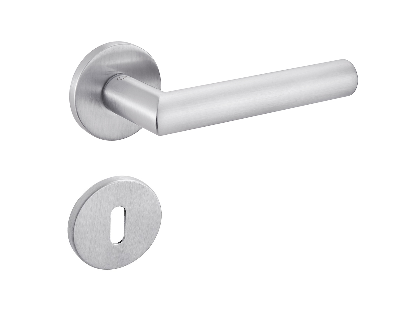 Klamka Ronda Fit KRD O M700 rozeta okrągła chrom mat Infinity Line z rozetą na klucz